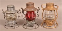 3 Lanterns, 2 Stamped PRR, Adams, Adlake & Dietz