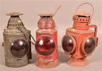 3 Various Lanterns w/Lenses And Bail Handles