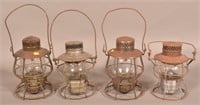 4-Stamped PRR Lanterns W/All Having PRR Mkd Globes