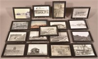 17 Train-Related Framed Pictures Of Various Train