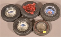 5 Various Advertising Tire Ash Trays