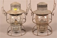 2 PRR Stamped Adams-Adlake Lanterns