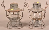 2 PRR Stamped Lanterns, Dressel,  Adlake