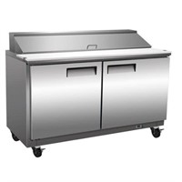 60" Refrigerated Prep Table with Two Doors - New