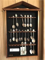 Collection of Souvenir Spoons with Holder