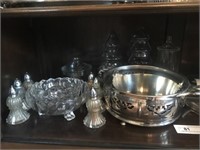 Shelf with Silver Plate Items