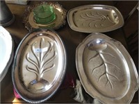 Selection of Silver Plate and Ironstone Platters