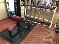 Curl Bars with Preacher Bench