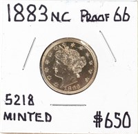 Coin 1883 "No Cents" Proof Liberty Nickel