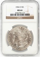 Coin 1904-O Morgan Silver Dollar NGC MS64