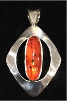 Dominique Dinouart sterling pendant with amber