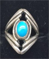 Silver turquoise ring