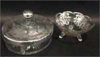 Sterling overlay glass dishes