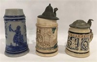 Three small beer Steins