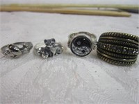 Lot Of Ladys Rings (3) Stamped .925