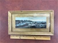 Early framed panoramic postcard of PORT STANLEY