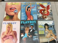 Six vintage Playboys.