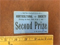 Horticultural Society Second Prize, Springfield,