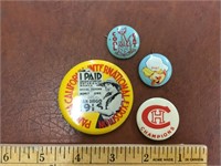 Early Collectable pins. Incl. Canadians and Rice