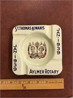 St Thomas Kiwanis 1939 Royal Visit ashtray.