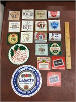 A lot of unused Beer labels.