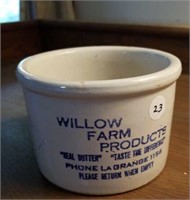 Willow Farm Butter crock, LaGrange,