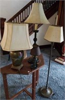 Lamps, 1 floor and 3 table style, all as is
