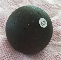 Cast iron ball, hole drilled, 12 pounds