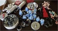 Vintage cookie cutters and cake decorations