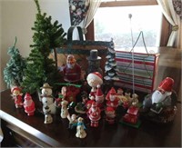 Christmas miniature trees, Santas, snowmen
