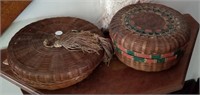 Vintage sewing baskets (2) & contents