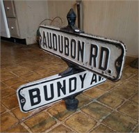 Audubon & Bundy Ave. Street sign. 24" x 21"