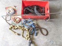 Small Box of Dog Leads and Bungee Cords