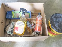 Box of Assorted Items Including Tile and Quick