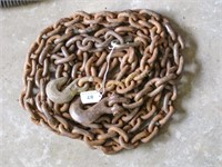 15 Foot Chain, 1/4 Inch, Two Hooks