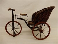 3 WHEEL WICKER CART  - REPLICA