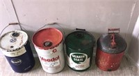 LOT OF 4 OIL CANS
