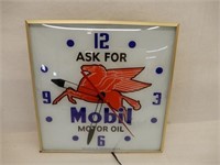 ASK FOR MOBIL MOTOR OIL 15" SQUARE PAM CLOCK