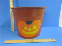 Galvanized Bucket Painted for Fall