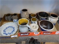 3 boxes Salmon falls pottery items