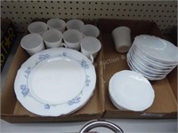 2 boxes Arcopal dish items & other