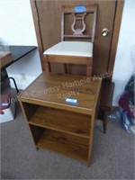 Wood table stand & chair