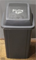 Garbage Can with "Push" Decal