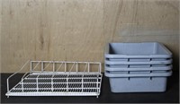 4 Dish Trays and 1 Dish Drying Rack