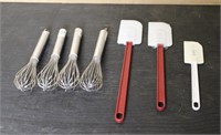 Four Whisks and Three Spatulas - New