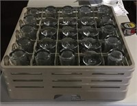 Used Dishwasher Tray with 25 Used Glasses