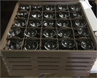 Used Dishwasher Tray with 25 Used Glasses