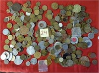 24 - MISC LOT TOKENS & FOREIGN COINS