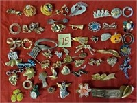75 - MIXED LOT OF COSTUME JEWELRY PINS