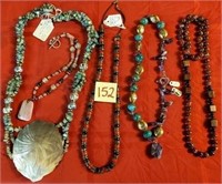 152 - 4 BEAUTIFUL NECKLACES